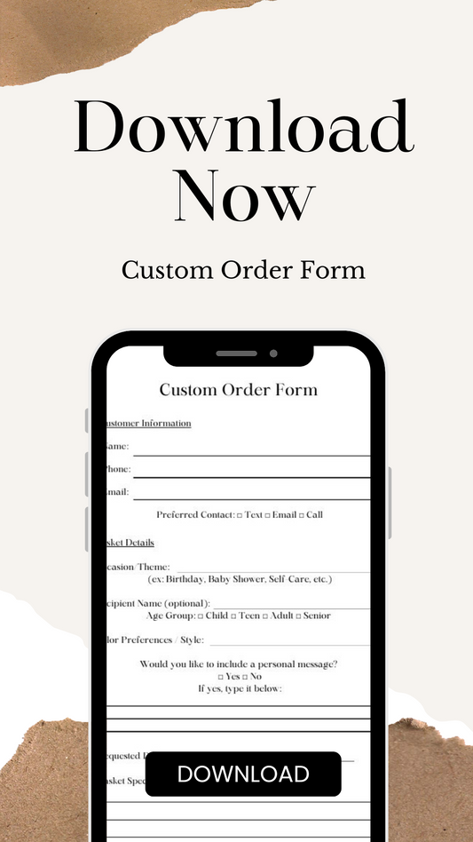 Custom Order Form (PDF Printable)